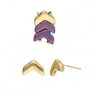 Cymbal ™ DQ metal Earpin Ganema for Chevron Duo - Gold